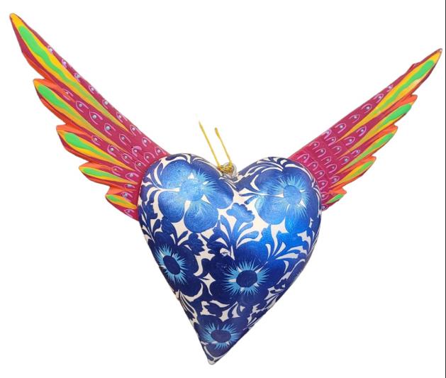 Corazón Alebrije Grande Azul