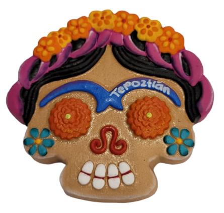 Imán Galleta De Barro Calavera Frida